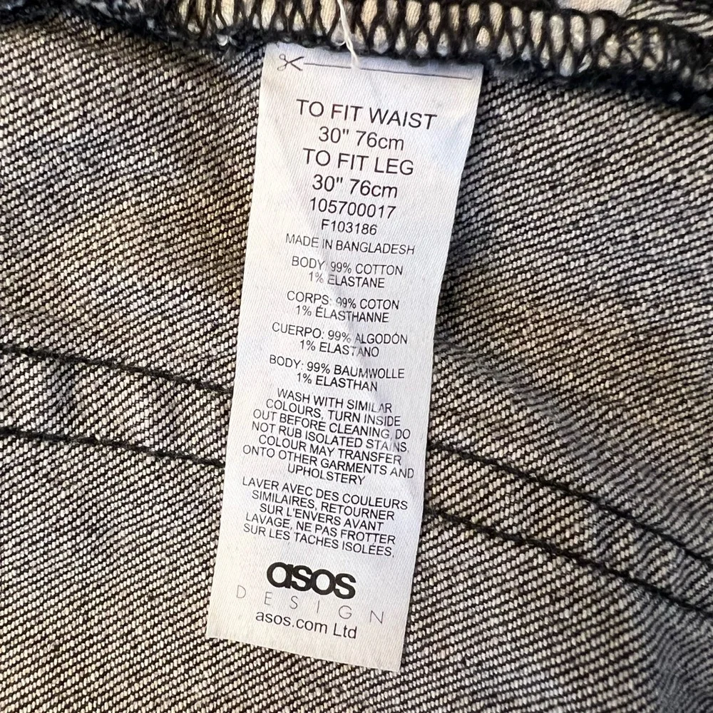 ASOS DESIGN Cone‎ Mill Denim Skinny Jeans in Washed Black, 30x28